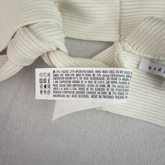 NWT Endless Rose Miley Back Tie Elevated Knit Bralette White Women's Size Large - Picture 16 of 16